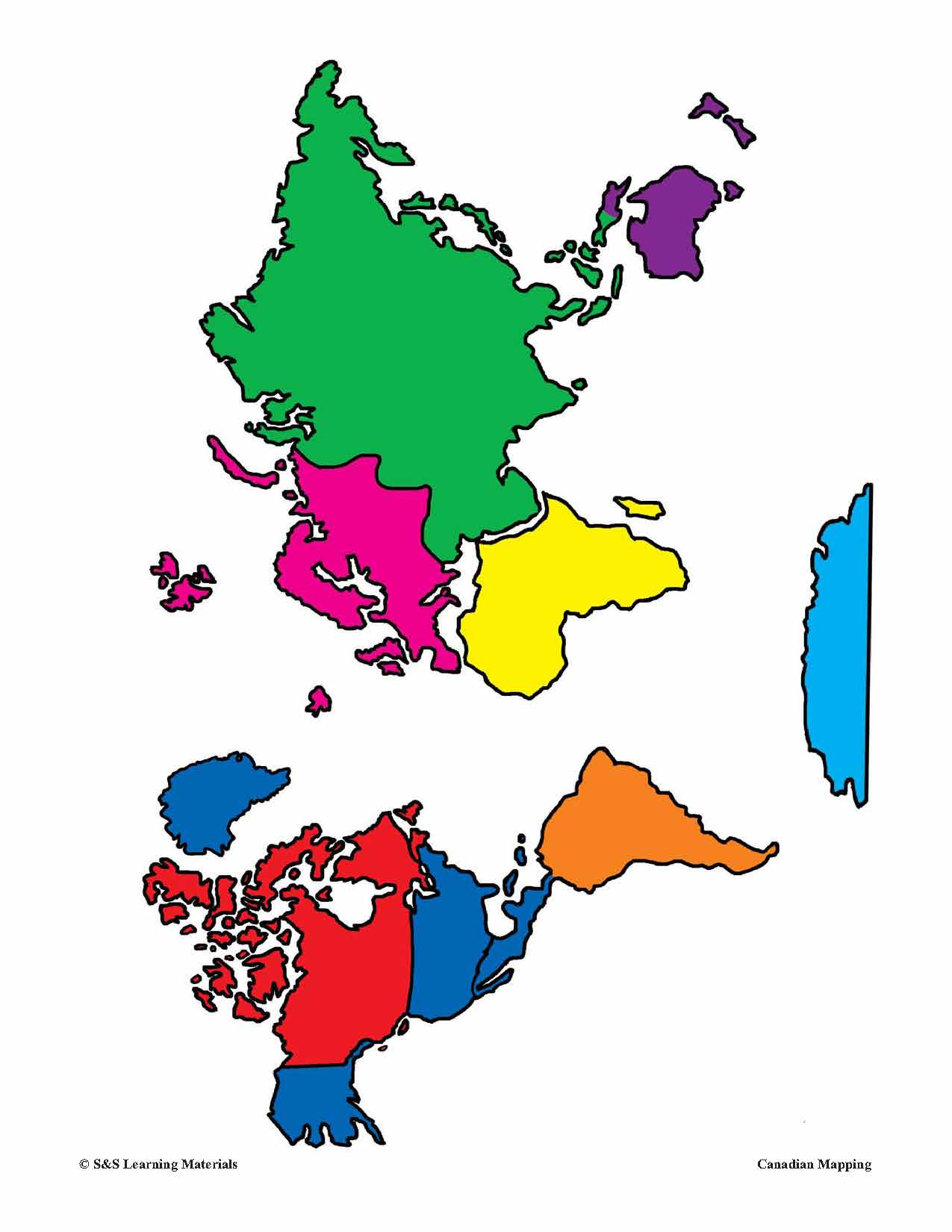 Canada Maps & Map Features Worksheets Grades 2-3