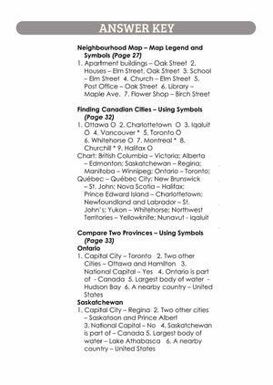 Canada Maps & Map Features Worksheets Grades 2-3