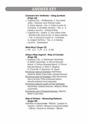 Canada Maps & Map Features Worksheets Grades 2-3