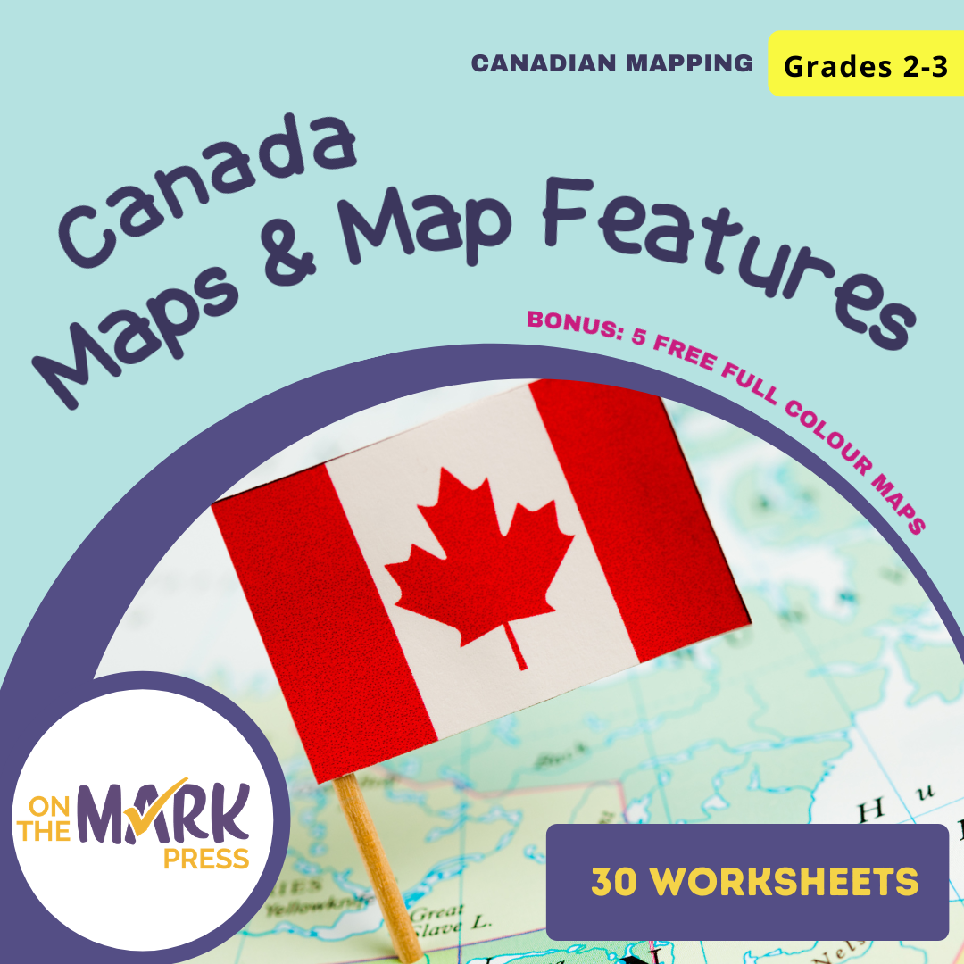 Canada Maps & Map Features Worksheets Grades 2-3