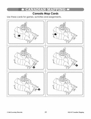 Canada's Provinces & Territories Mapping Worksheets Grades 2-3