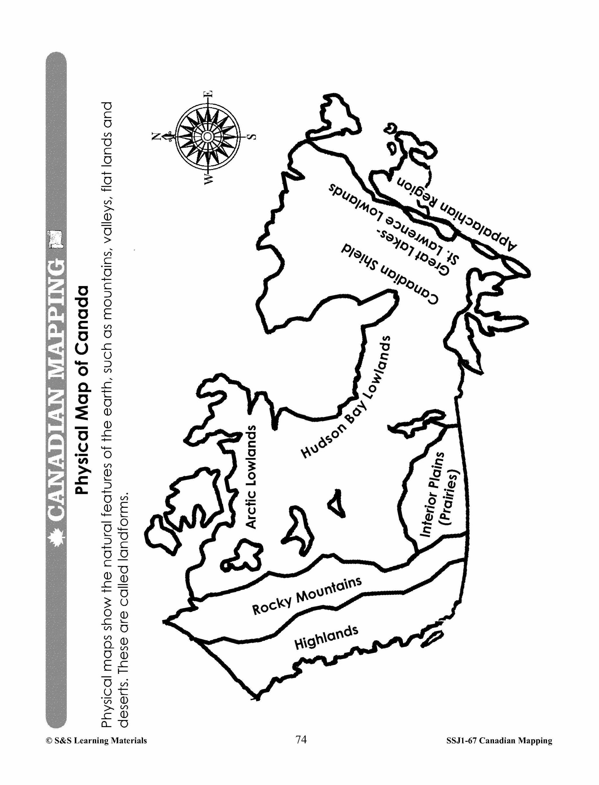 Canadian Communities - Urban & Rural  Mapping Worksheets Grades 2-3