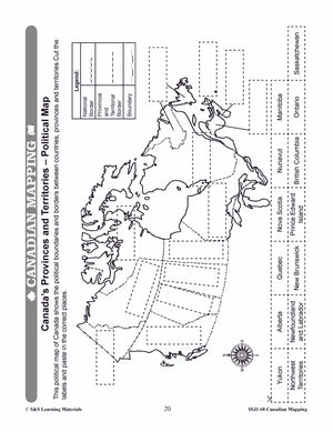 Locating Canada & Mapping Skills Worksheets Grades 4-5