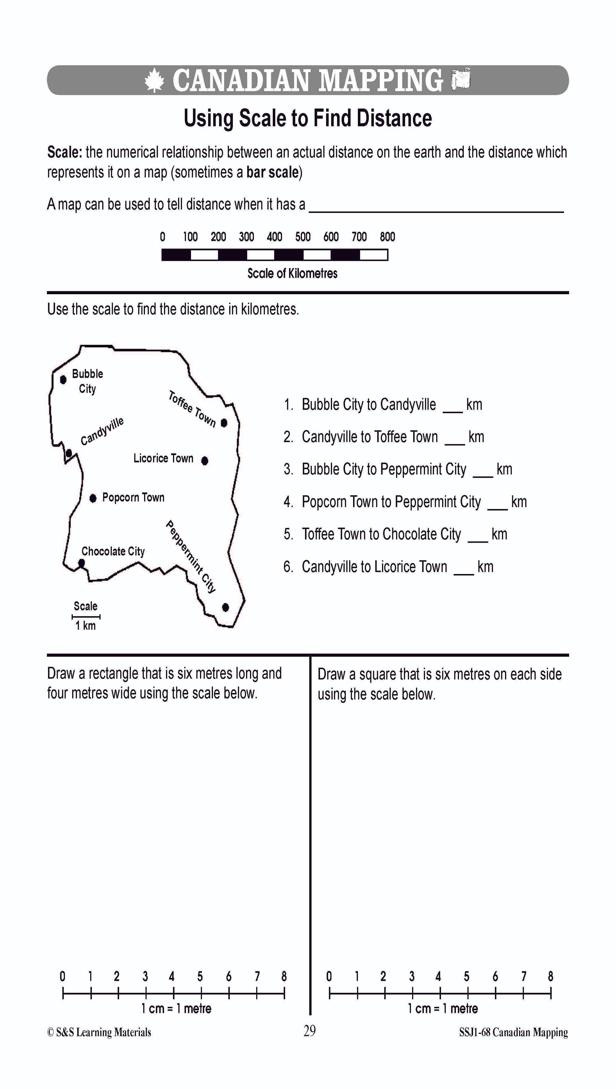 Locating Canada & Mapping Skills Worksheets Grades 4-5