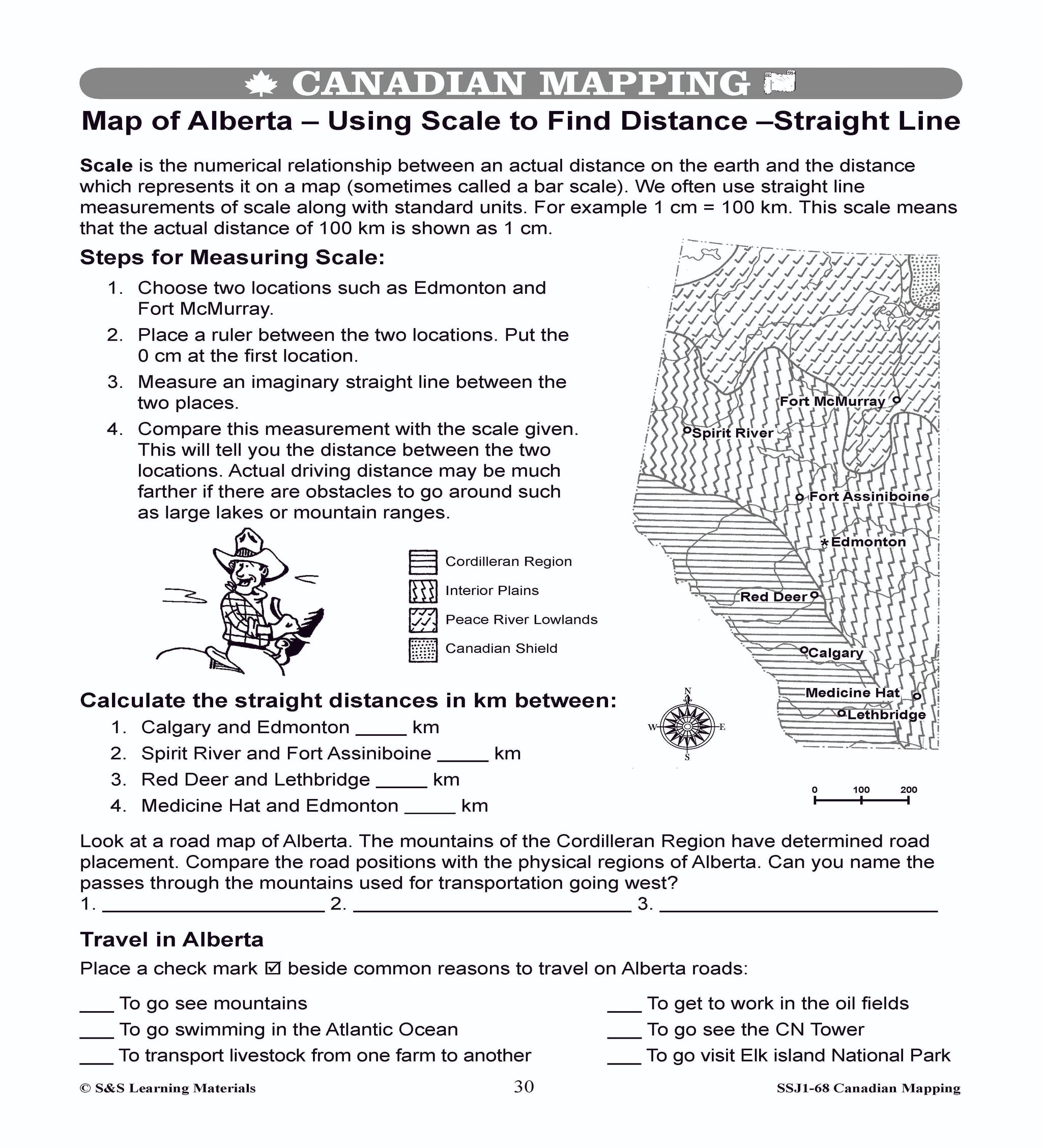 Locating Canada & Mapping Skills Worksheets Grades 4-5