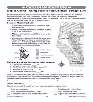 Locating Canada & Mapping Skills Worksheets Grades 4-5
