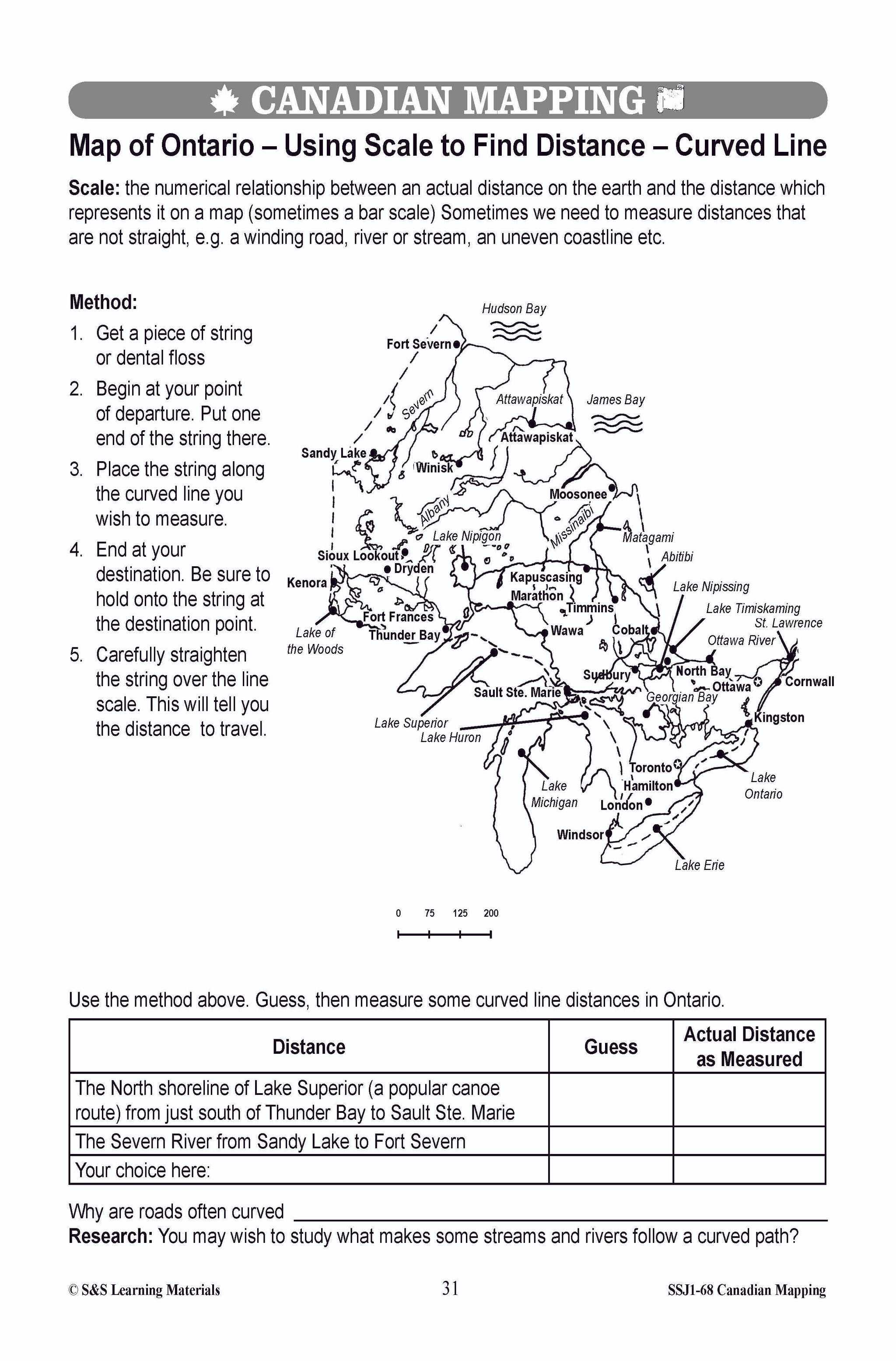 Locating Canada & Mapping Skills Worksheets Grades 4-5