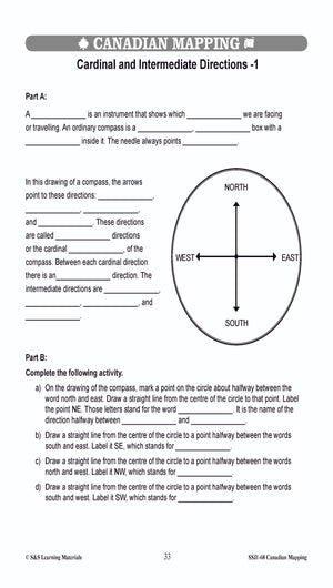 Locating Canada & Mapping Skills Worksheets Grades 4-5