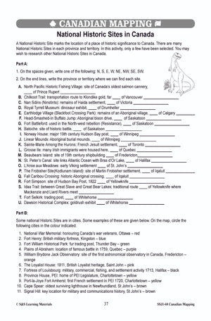 Locating Canada & Mapping Skills Worksheets Grades 4-5