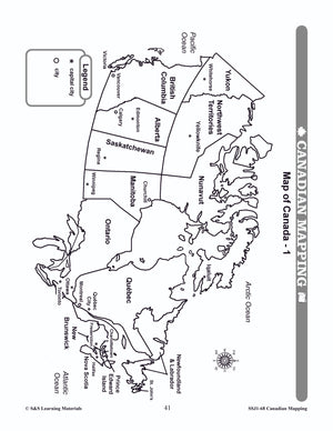 Locating Canada & Mapping Skills Worksheets Grades 4-5