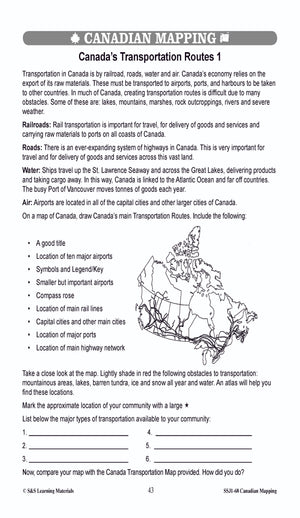 Locating Canada & Mapping Skills Worksheets Grades 4-5