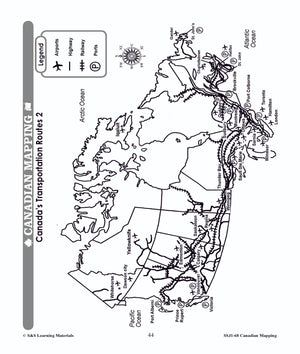 Locating Canada & Mapping Skills Worksheets Grades 4-5