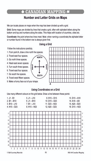 Locating Canada & Mapping Skills Worksheets Grades 4-5