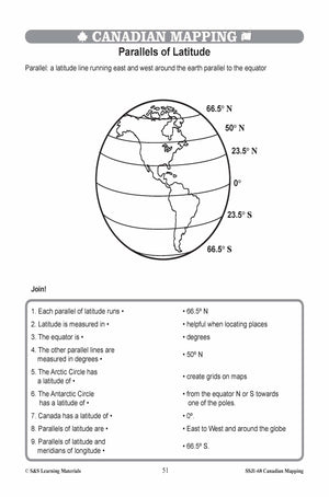 Locating Canada & Mapping Skills Worksheets Grades 4-5