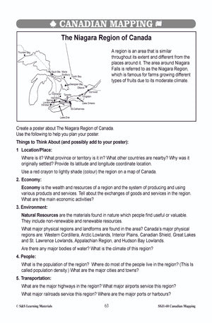 Physical & Economic Regions in Canada Worksheets Grades 4-5