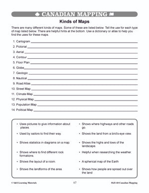 Kinds of Maps Worksheets Grades 4-5
