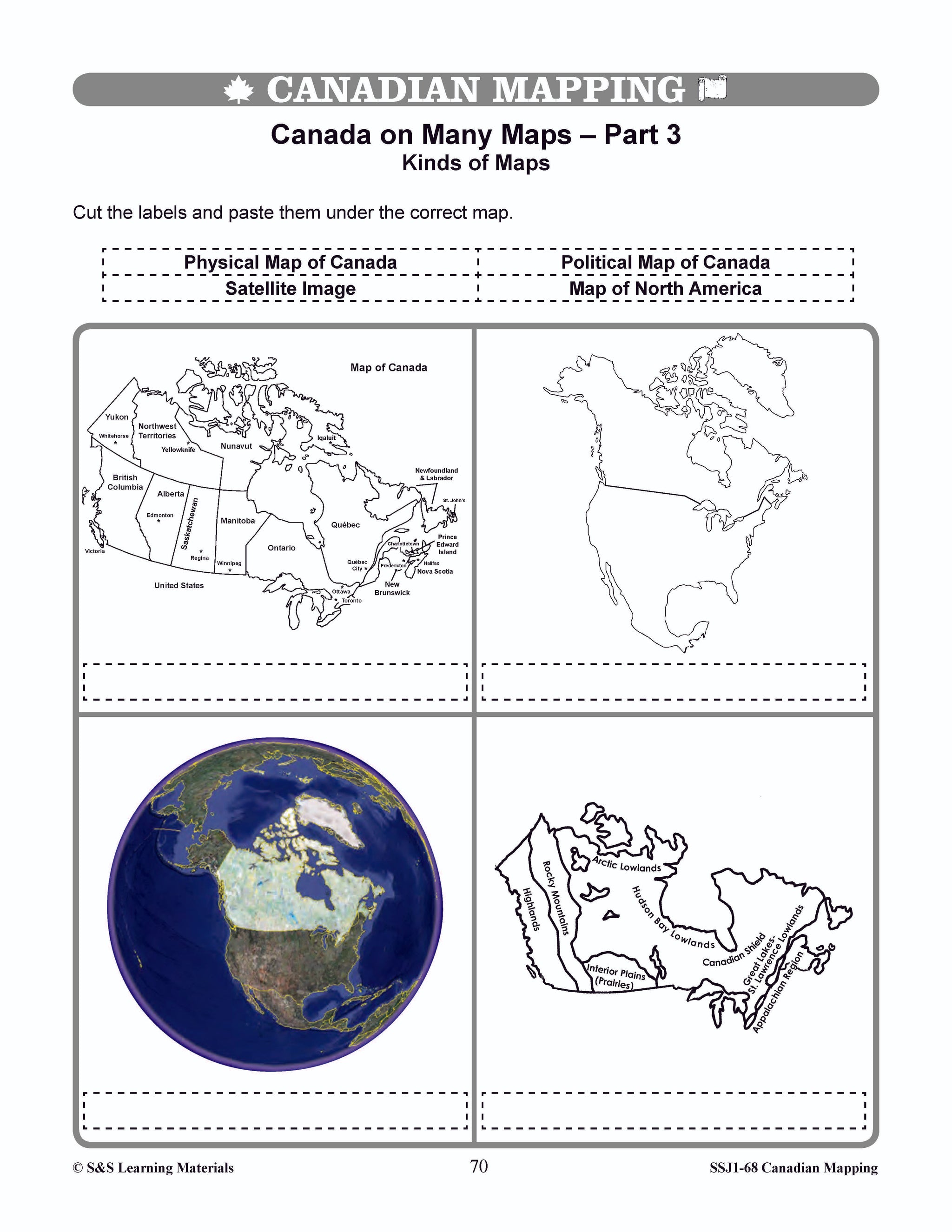Kinds of Maps Worksheets Grades 4-5