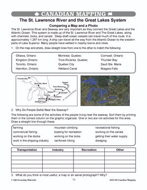 Major Bodies of Water in Canada Worksheets Grades 4-5