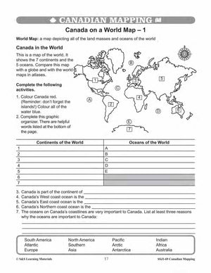 Canada's Provinces & Territories Worksheets Grades 5-6