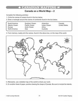 Canada's Provinces & Territories Worksheets Grades 5-6