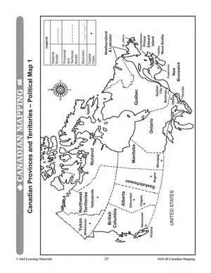 Canada's Provinces & Territories Worksheets Grades 5-6