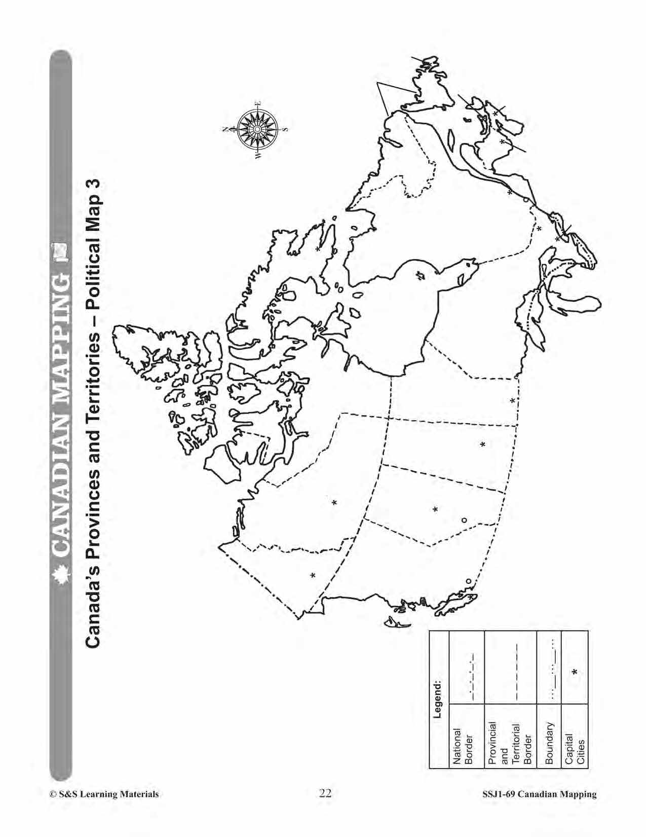Canada's Provinces & Territories Worksheets Grades 5-6