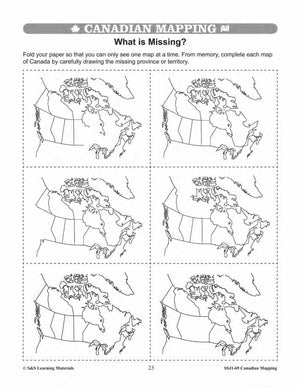Canada's Provinces & Territories Worksheets Grades 5-6