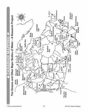 Canada's Large Bodies of Water & Climate Worksheets Grades 5-6