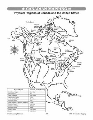 Canada's Large Bodies of Water & Climate Worksheets Grades 5-6