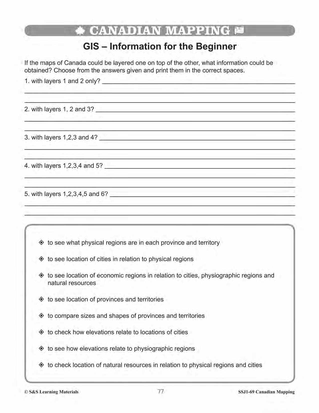 Canada's Time Zones & Trading Partners Worksheets Grades 5-6
