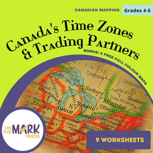 Canada's Time Zones & Trading Partners Worksheets Grades 5-6
