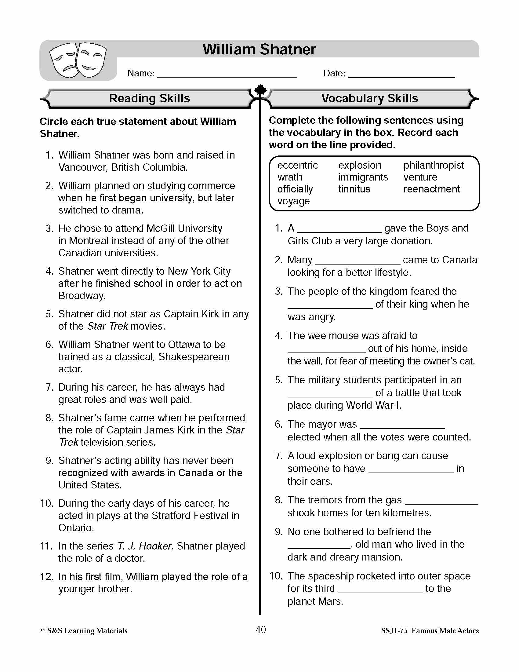 Canadian Celebrity Readers - 6 Book Bundle! Grades 4-8