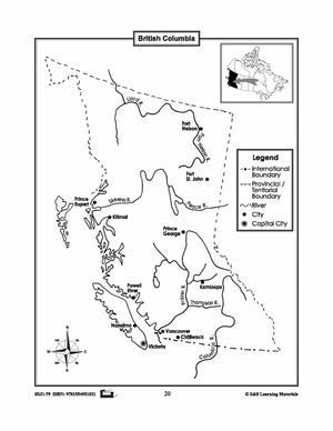 Individual Maps of Canada's Provinces & Territories Grades 1-3