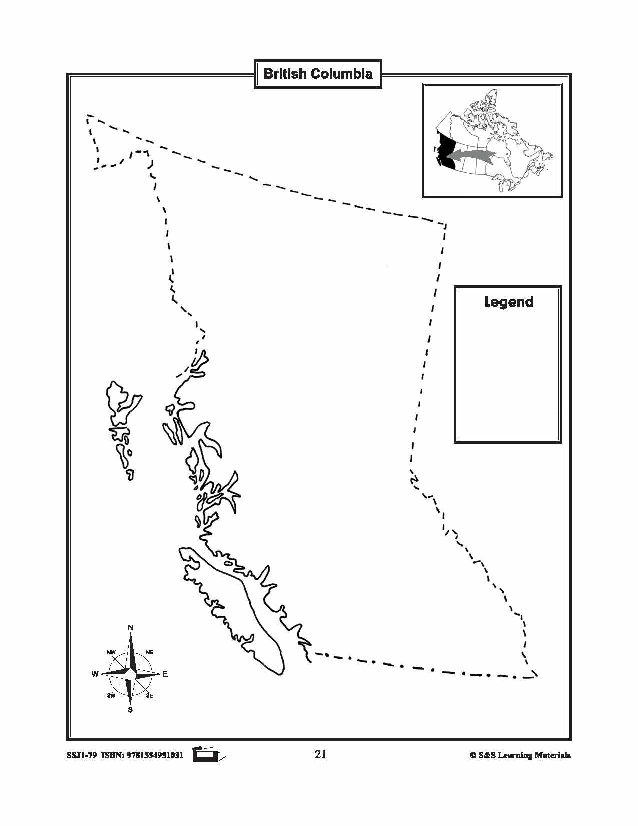 Individual Maps of Canada's Provinces & Territories Grades 1-3