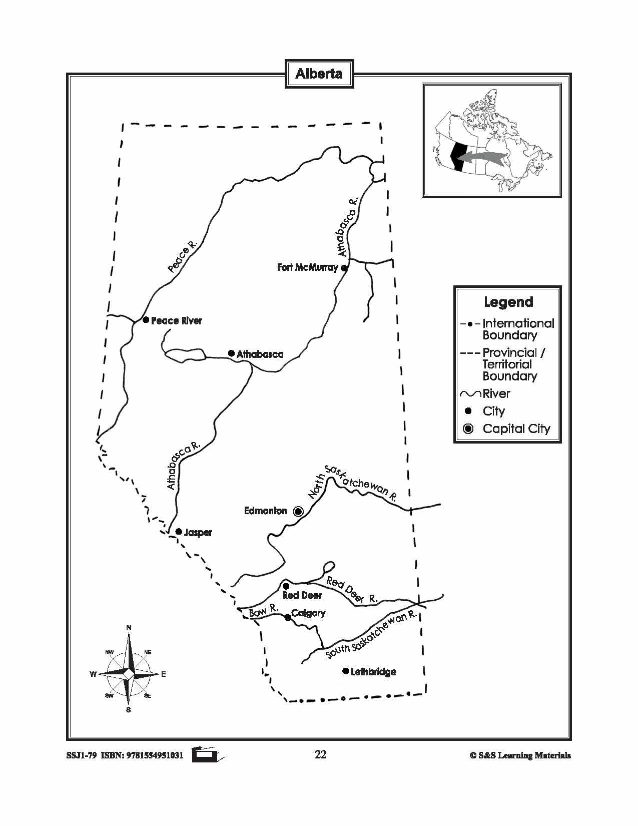 Individual Maps of Canada's Provinces & Territories Grades 1-3
