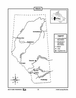 Individual Maps of Canada's Provinces & Territories Grades 1-3