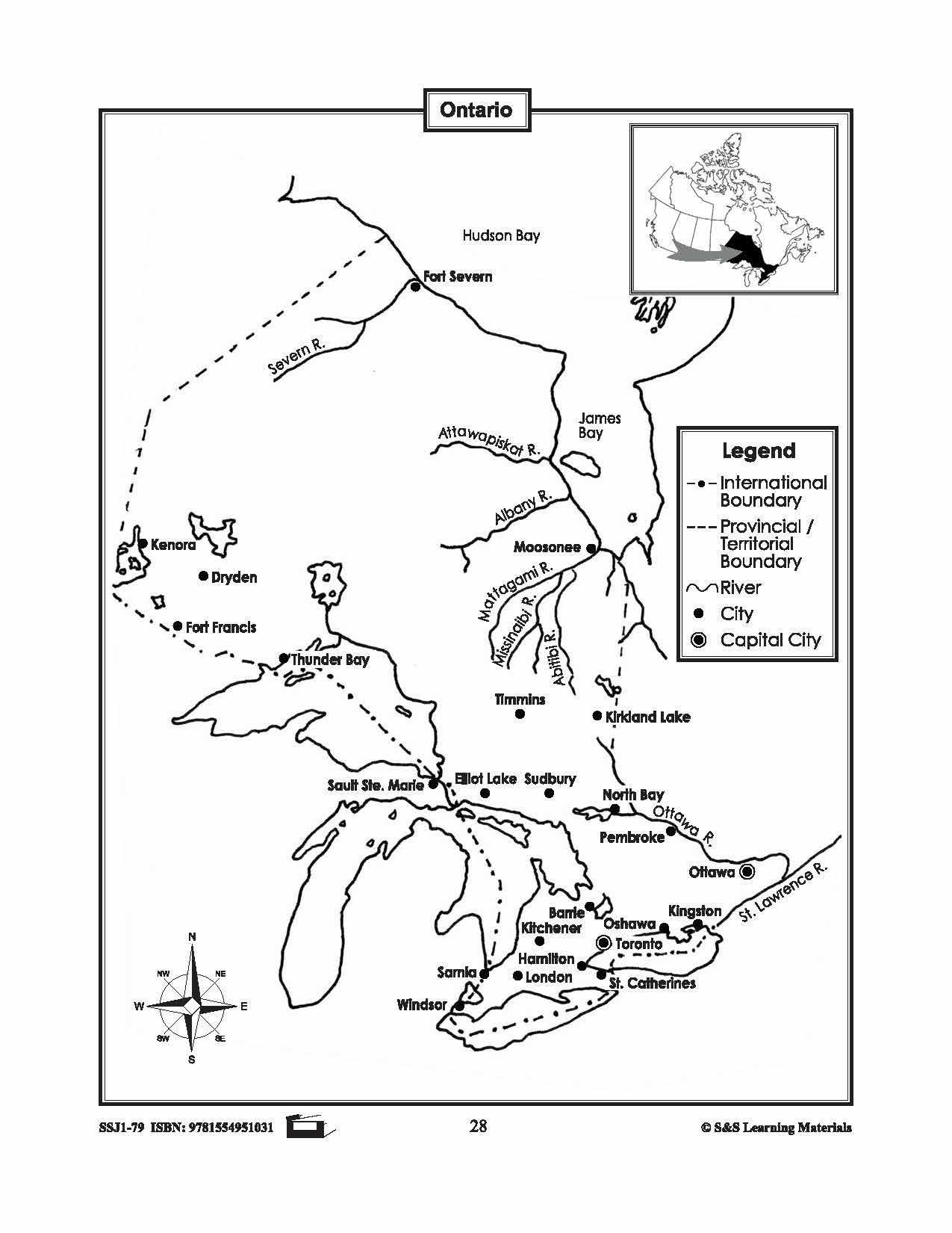 Individual Maps of Canada's Provinces & Territories Grades 1-3