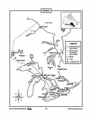 Individual Maps of Canada's Provinces & Territories Grades 1-3