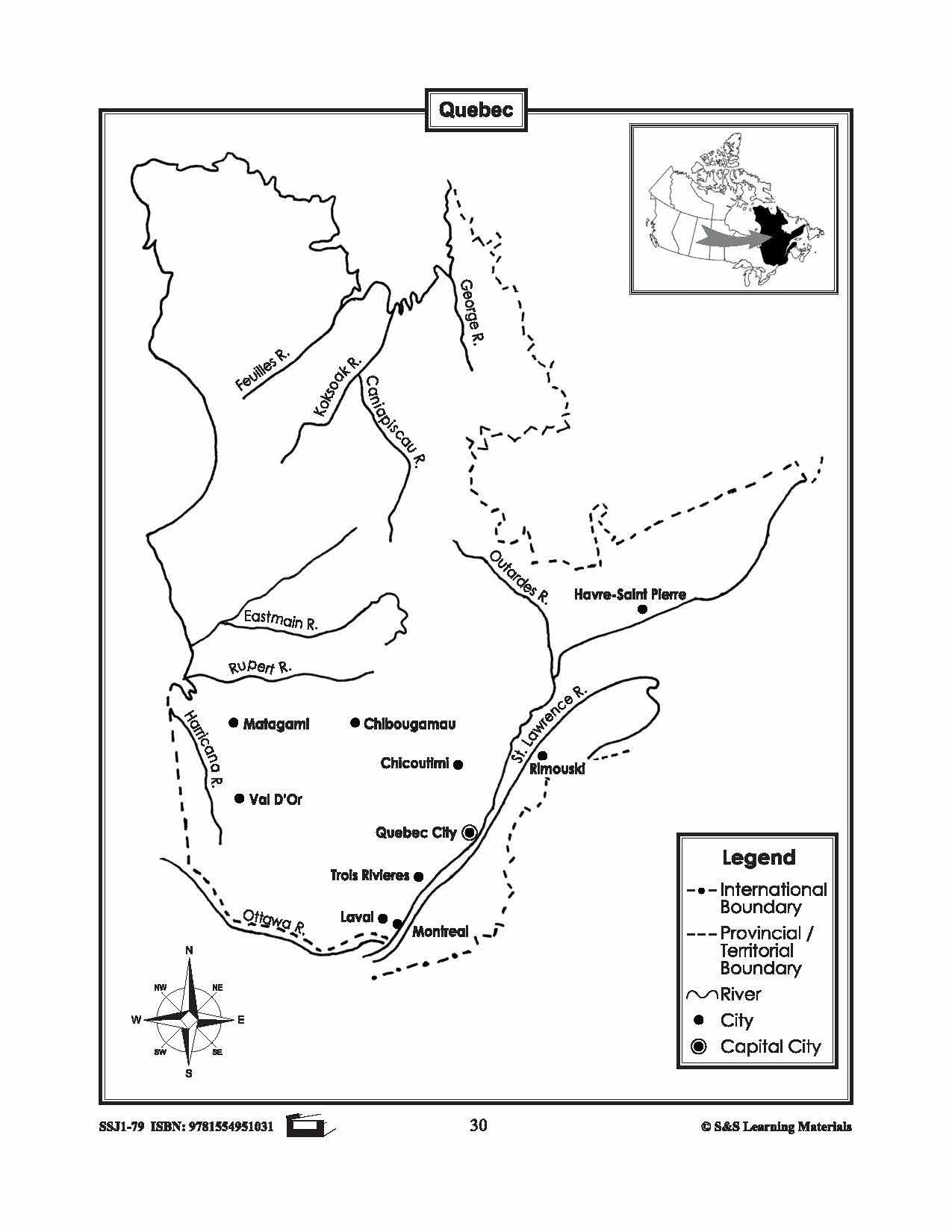 Individual Maps of Canada's Provinces & Territories Grades 1-3