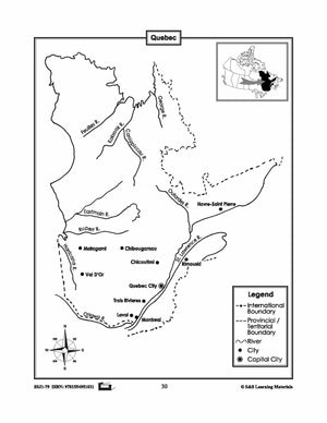 Individual Maps of Canada's Provinces & Territories Grades 1-3