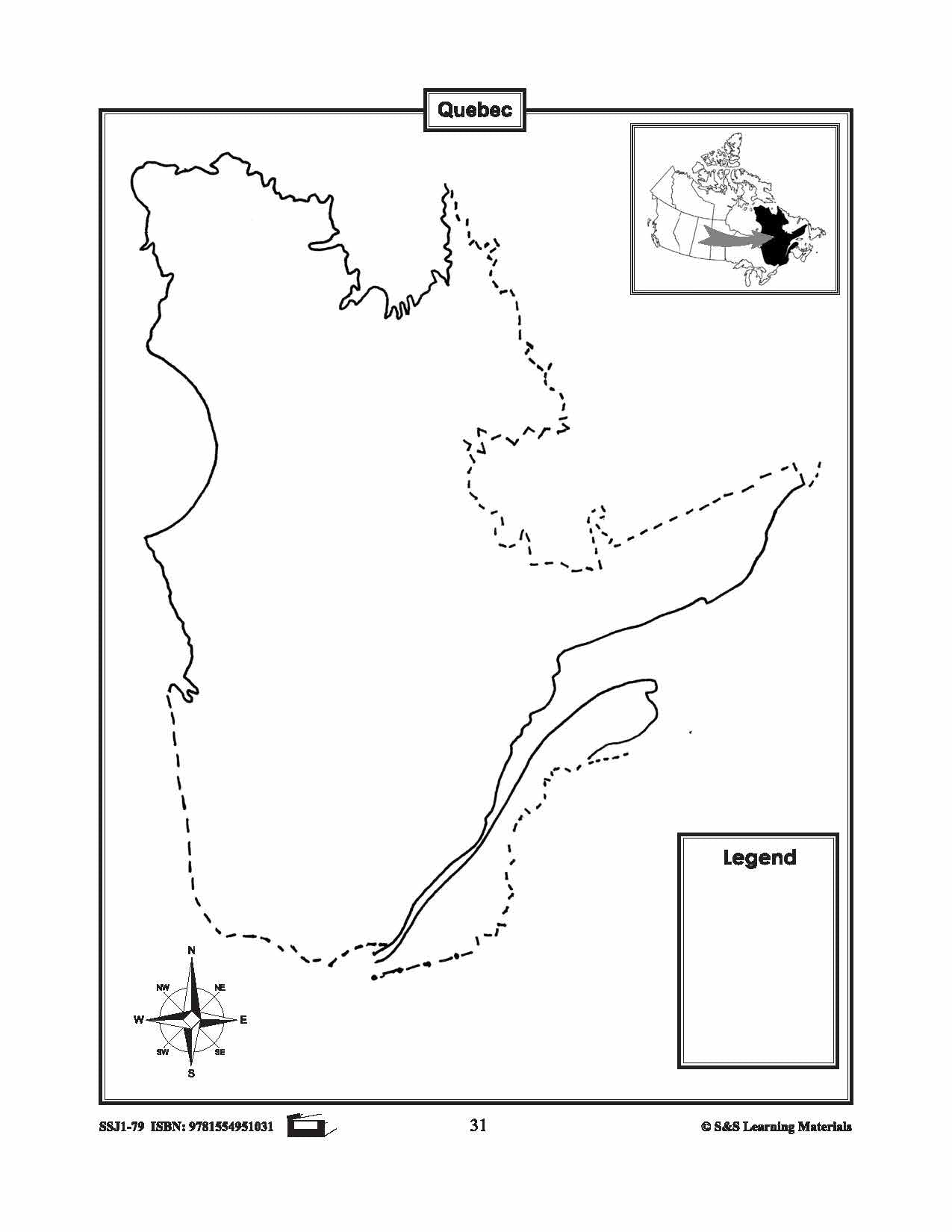 Individual Maps of Canada's Provinces & Territories Grades 1-3