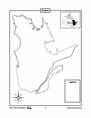 Individual Maps of Canada's Provinces & Territories Grades 1-3