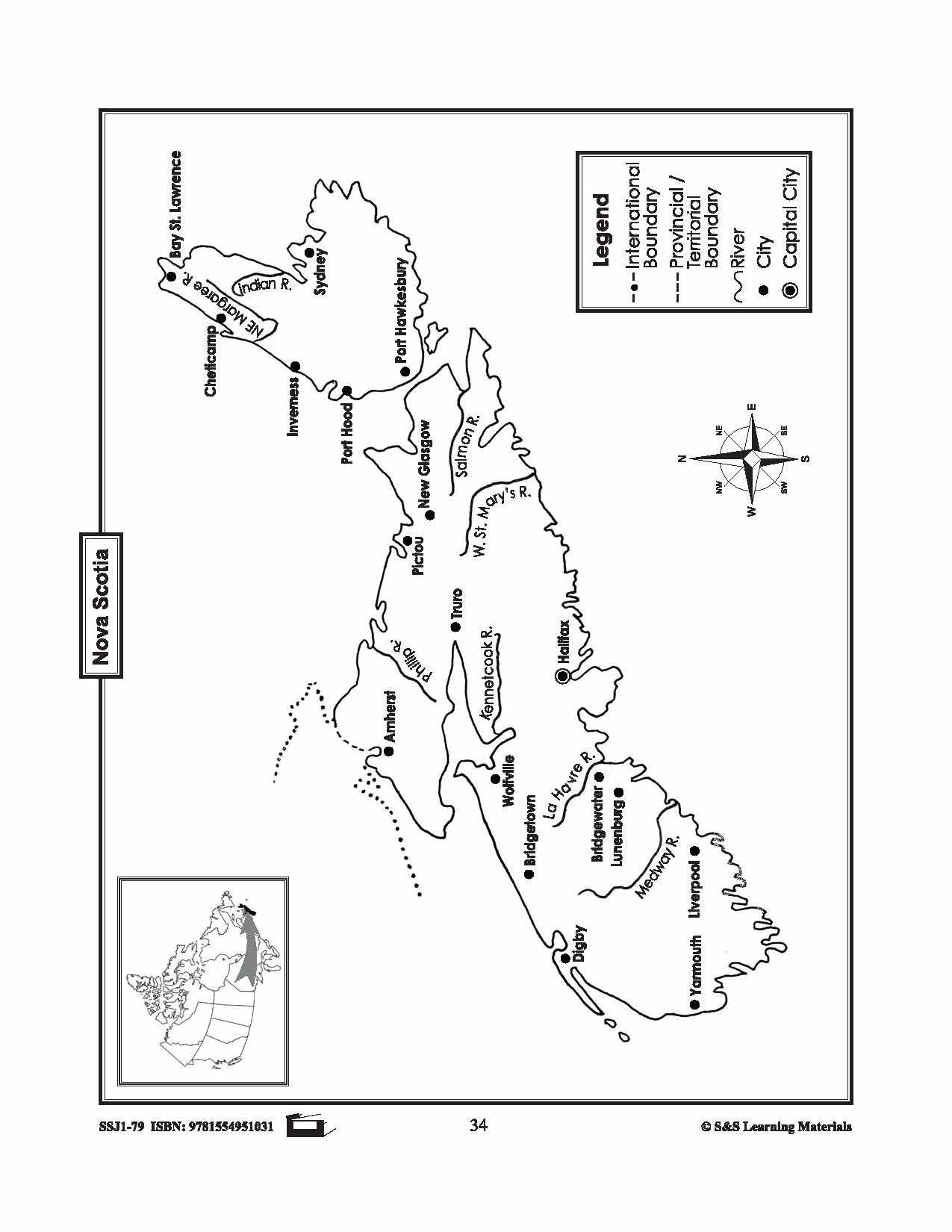 Individual Maps of Canada's Provinces & Territories Grades 1-3
