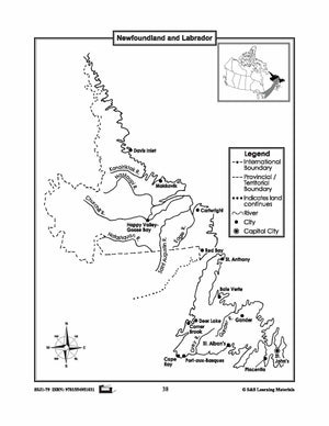 Individual Maps of Canada's Provinces & Territories Grades 1-3