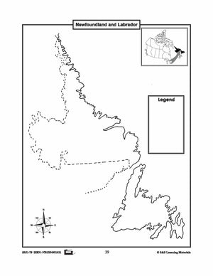 Individual Maps of Canada's Provinces & Territories Grades 1-3