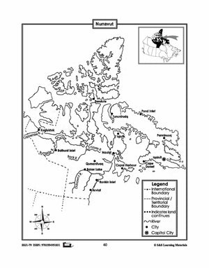 Individual Maps of Canada's Provinces & Territories Grades 1-3