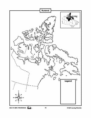 Individual Maps of Canada's Provinces & Territories Grades 1-3