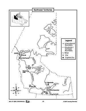 Individual Maps of Canada's Provinces & Territories Grades 1-3
