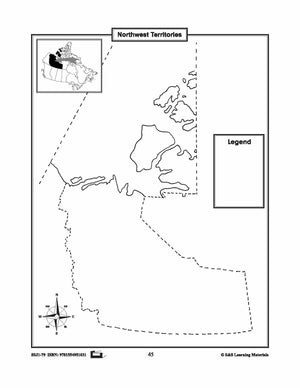 Individual Maps of Canada's Provinces & Territories Grades 1-3