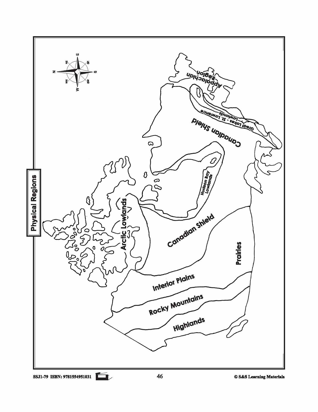 Physical Regions of Canada Mapping Activity Grades 1-3